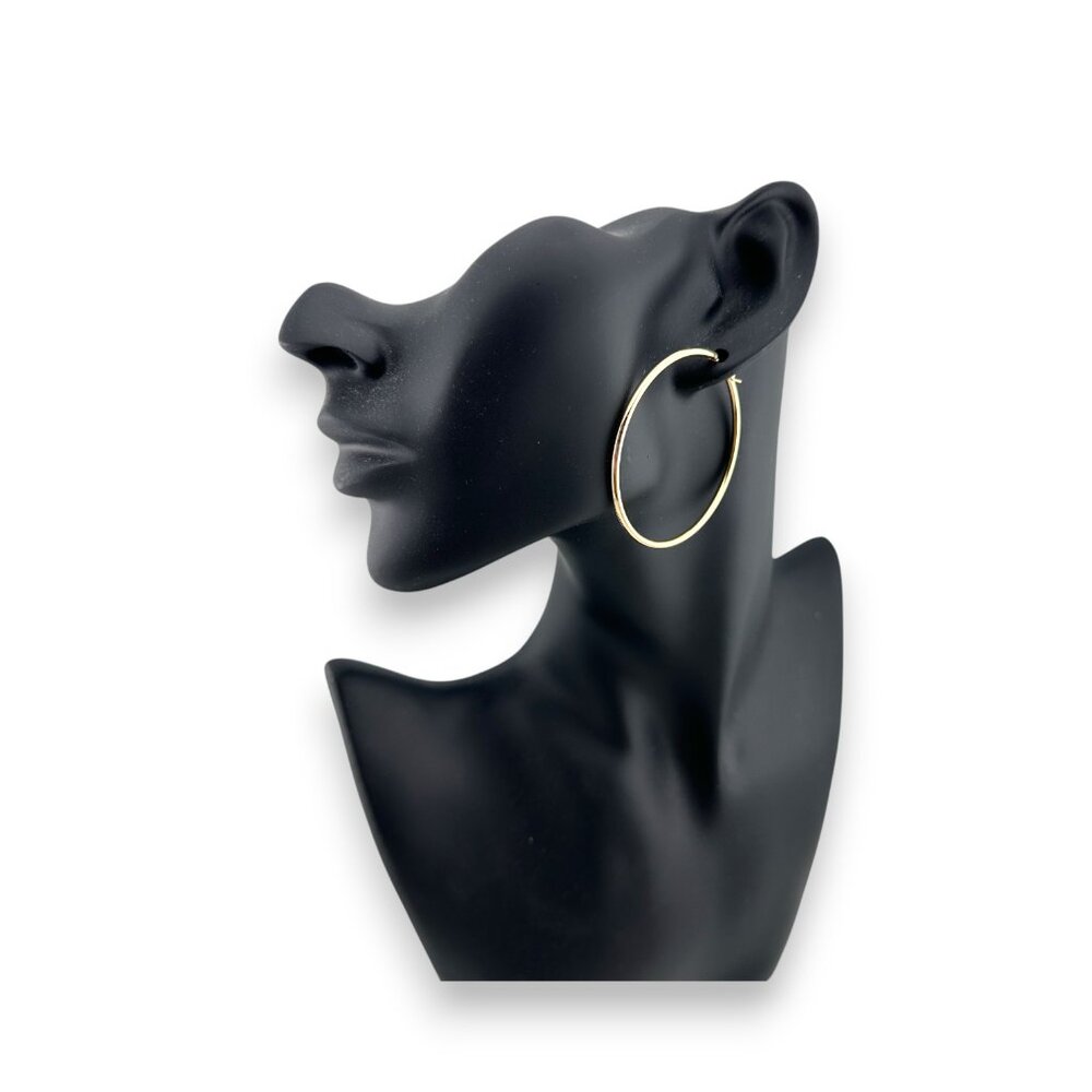 Gold Filled Hoop Earrings Large 2" Closed Hoops 14KT Gold Filled - Picture 2 of 8